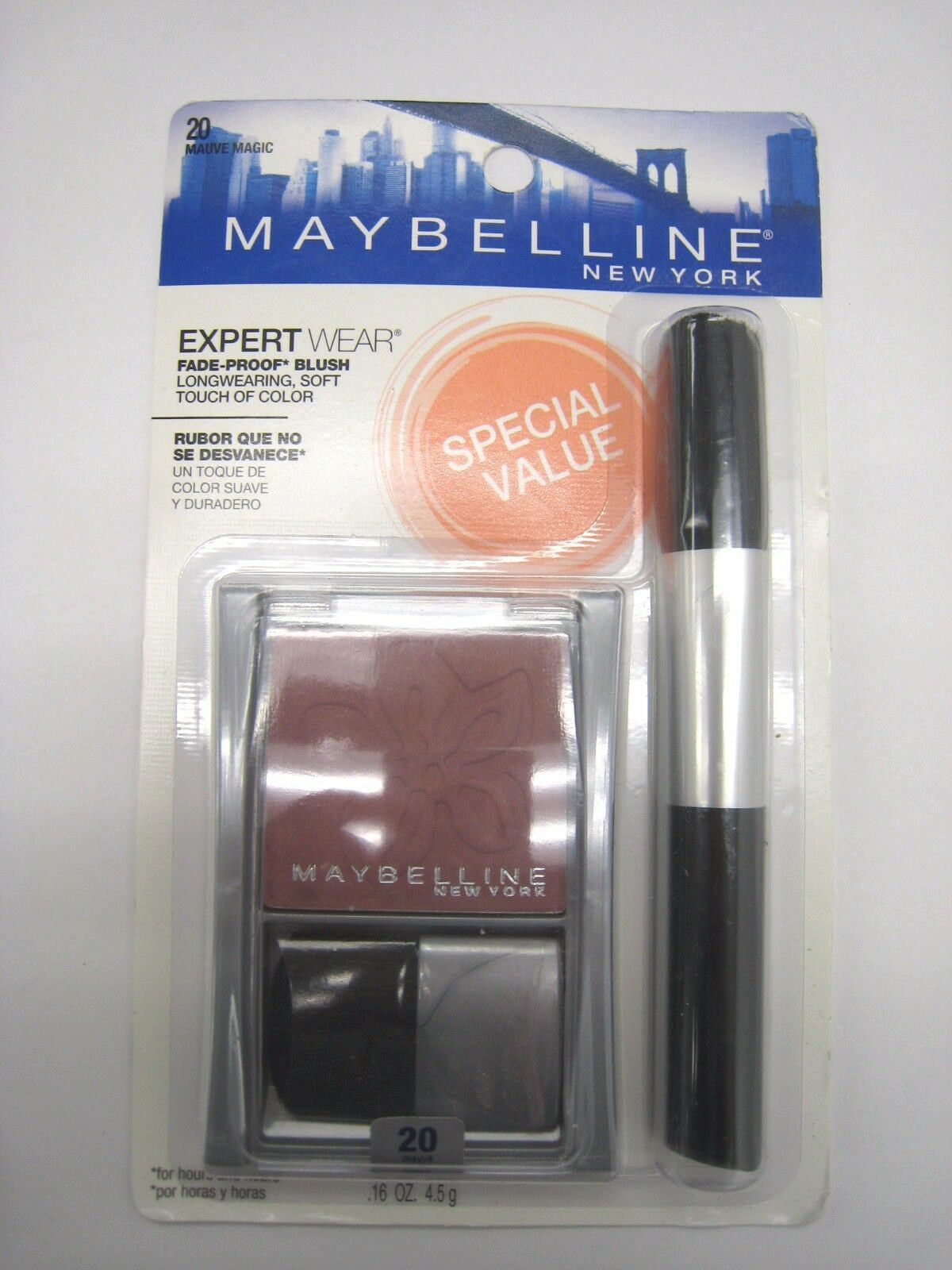 Maybelline ExpertWear Fade Proof Blush W/Blush Brush- 20 Mauve Magic *2 Pack* - $12.99