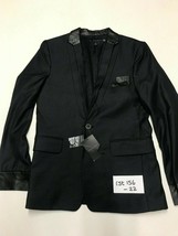 ROGUES OF LONDON Dark Grey Suit Jacket with PU Collar/Cuff Chest 40  (ex... - $49.56
