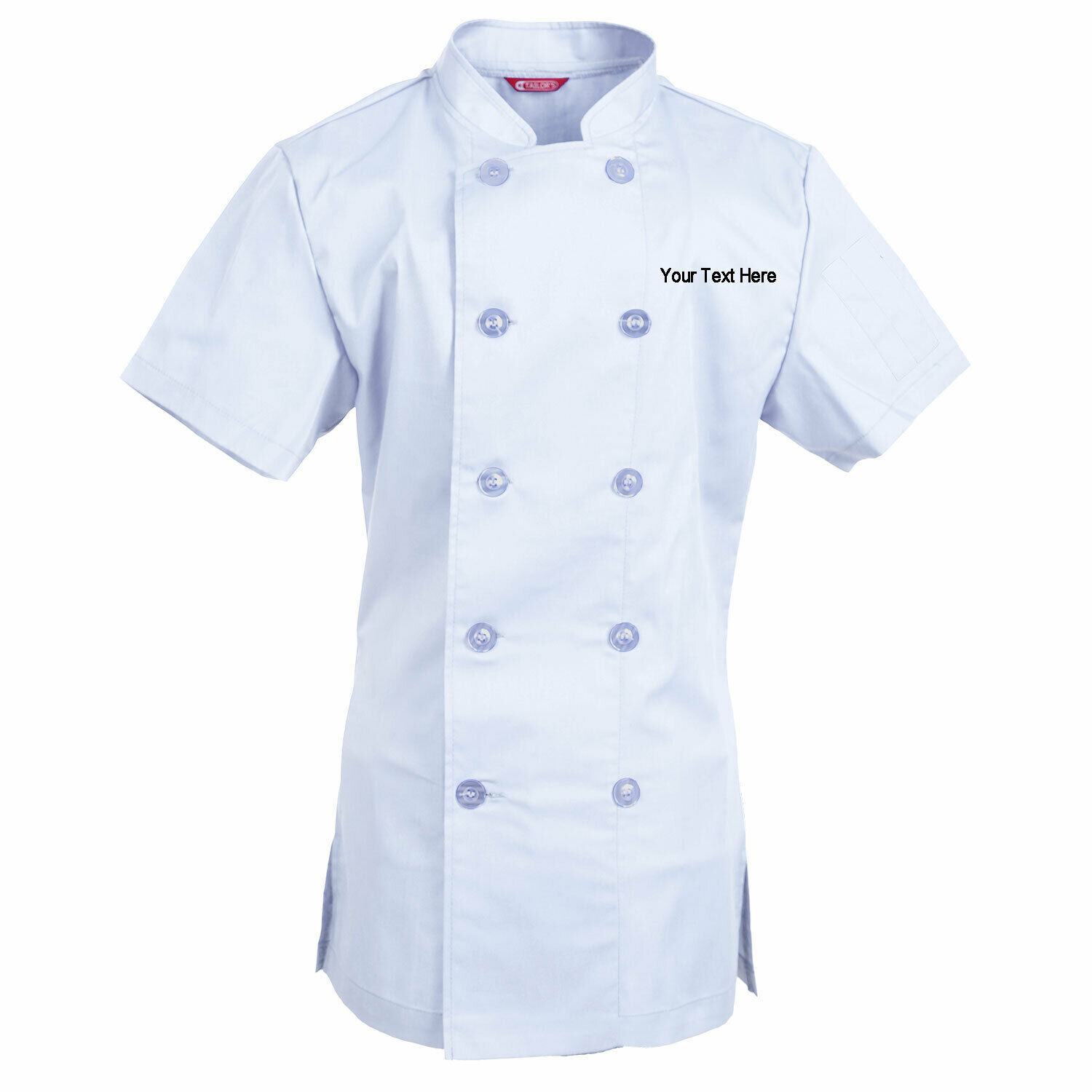 Primary image for Embroidered Women's Chef Coat Short Sleeve Chef Shirt Personalized with your Tex