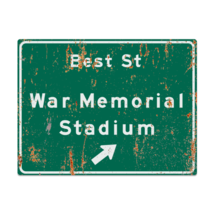 Retro War Memorial Stadium Buffalo Highway Metal Sign - £18.80 GBP+