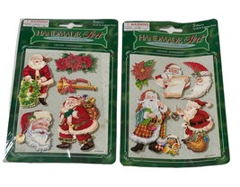 Lot of 2 Handmade Art Santa Christmas Dimensional Stickers 3D 5 Pieces/Package - £8.03 GBP