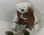 From Grandma&#39;s Heart vintage garden jointed teddy bear white plush new s... - $19.79