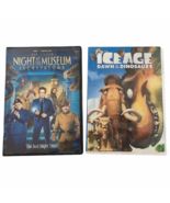 Kids Movies 2 DVD Lot Ice Age &amp; Night at the Museum Secret of the Tomb P... - £4.78 GBP