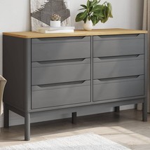 Drawer Cabinet Grey Solid pine wood Large Chest of Drawers - $5,847.95 MXN