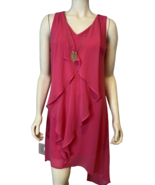 Thalia Sodi Hot Pink Sleeveless V Neck High Low Dress Size XS, NWT - $632.87 MXN