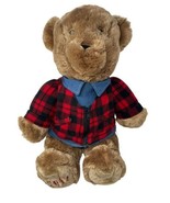 LARGE 24&quot; Dan Dee Teddy Bear Flannel Plaid Jacket 2017 SOFT Plush Stuffe... - £15.37 GBP