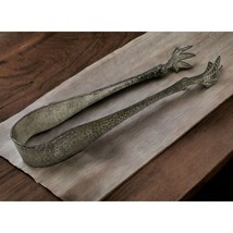 Metal Ice Tongs Vintage Hammered Chicken Claw Silver Tone - $12.95