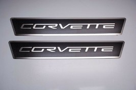 2005-2013 Corvette C6 Carbon Fiber Outer Door Sills Polished Inlay With Corvette - £191.41 GBP