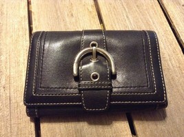 Authentic Coach black leather buckle wallet - £37.59 GBP