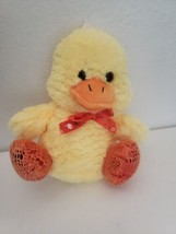 Homerbest Easter Duck Plush Stuffed Animal Yellow Orange Bow Shiny Feet 9&quot; - £15.17 GBP