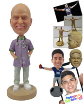 Personalized Bobblehead Cool Doctor In His Attire With Both Hands In His Medical - £71.55 GBP