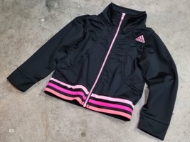 Adidas Track Jacket Black/Pink Child Toddler Size 3T - £11.18 GBP