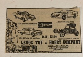 1985 Monogram Lenox Toy &amp; Hobby Company Vintage Print Ad Advertisement pa16 - £5.91 GBP