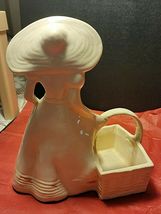 VINTAGE BRUSH MCCOY USA LADY IN HAT WITH BASKET image 4