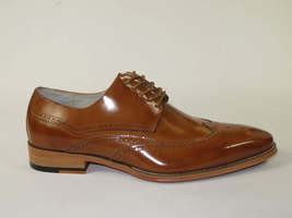 Men's Giovanni Shoes High Quality Leather Wing Tip Derby LINCOLN Tan image 8