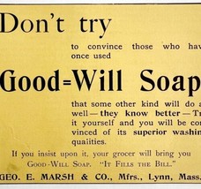 Good Will Soap George Marsh 1894 Advertisement Victorian Hygiene 5 ADBN1k - £11.19 GBP