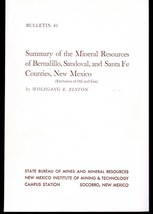 Summary of the Mineral Resources of Bernalillo Sandoval and Sante Fe Counties NM - £16.36 GBP