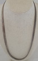 Vintage 24&quot; Silvertone Woven Chain Necklace Costume Jewelry - £7.00 GBP