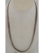 Vintage 24&quot; Silvertone Woven Chain Necklace Costume Jewelry - £7.01 GBP