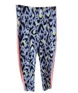 Aerie XL Chill Play Move Blue Leopard Print Cropped Leggings Pink Sides ... - $9.90