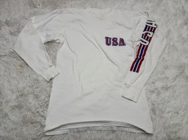 VTG Team USA Shirt Mens M Single Stitch Olympic Long Sleeve Spellout Made in USA - £10.61 GBP