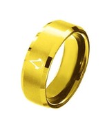 8mm Gold Assassin&#39;s Creed Ring Stainless Steel Men Band Couple Ring Size... - £19.65 GBP