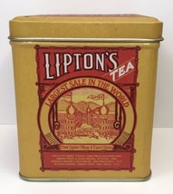 Lipton Tea Planter Ceylon Vintage Retro Advertising Tin Bristol Ware EMPTY 1990s - £12.74 GBP