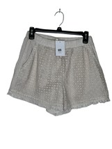 Umgee Women&#39;s Shorts Crochet Boho Lace Raw Hem Pull On Elastic Waist Sma... - $15.32