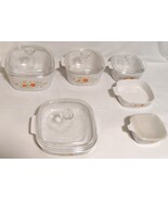 Vintage Corning Ware Casseroles w/Pyrex Lids Wildflower Pattern 11pc Set... - $320.00