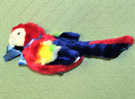 RARE 12&quot; SKM PARROT WITH SOUND PLUSH RED BLUE WHITE AAA RIBBON ADVERTISI... - £12.62 GBP