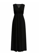 Bella Flore Black Surplice Maxi Dress, Small - $17.82