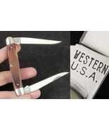 Western W236 pocket knife USA two blade wood CLEAN &amp; NEVER USED! - $79.99