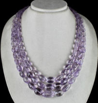 Natural Amethyst Beads Long Faceted Nuggets 3 L 1164 Cts Gemstone Fine Necklace - £402.47 GBP