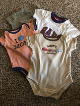 * Lot of 4 Boys One Piece  Rompers, Sz 0-3 Months - £6.02 GBP