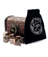 Bronze Fantasy DnD Metal Dice Set with Storage Chest for Roleplaying Games - $34.90