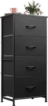 Wlive Dresser With 4 Drawers, Fabric Storage Tower, Organizer, Charcoal Black - £47.95 GBP