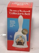 Vintage Norman Rockwell Santa Christmas Bell Special Edition 24k gold New - £15.68 GBP