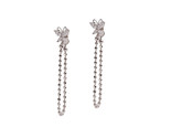 Simple rhinestone butterfly earrings, romantic fairy-style one-piece earrings - $22.80