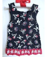 Pirate Baby Girl Dress Jumper 3-6 mo One of a Kind Handmade Ruffle Beads... - £11.94 GBP