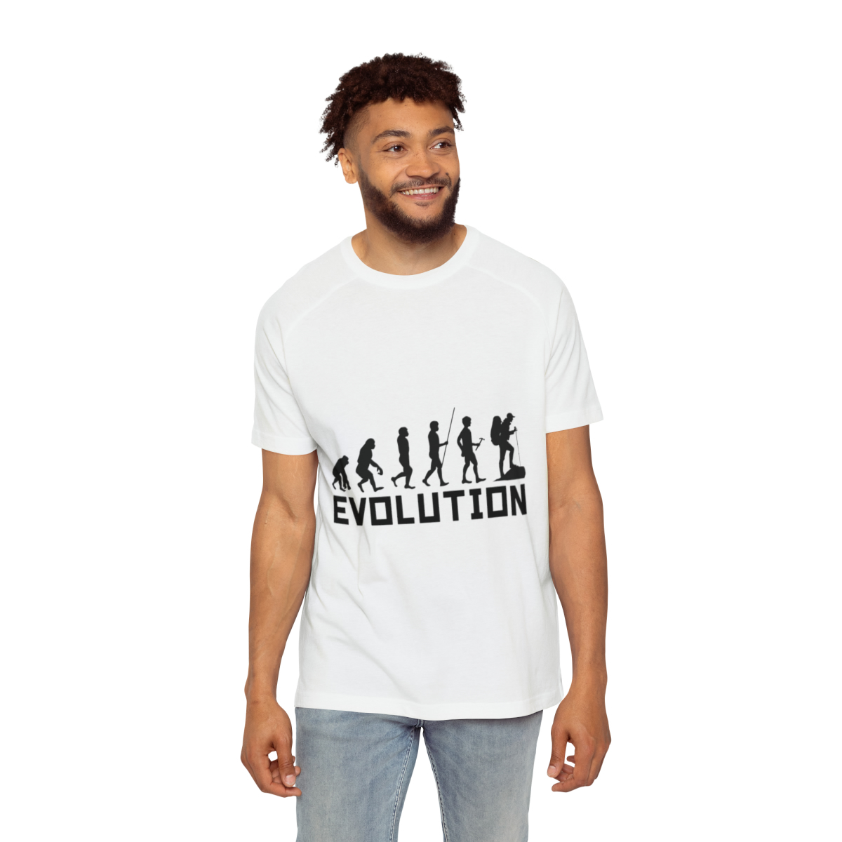 Primary image for Hipster Evolution Mens T-Shirt Raglan 52% Airlume 48% Polyester Athletic Heather