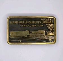 Vintage 1986 Anacortes Handmade Solid Brass Works Foundry Alcan Belt Buckle - £19.48 GBP