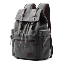Canvas Backpack Men&#39;s 15 Inch Laptop Backpack Multifunction Vintage Casu... - $91.92