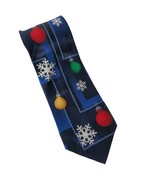 Holidays Christmas Ornaments Snowflake Winter Novelty Silk Necktie - $15.86