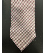 Vtg Jones New York Pink Grey White Plaid Tie - $17.60 CAD