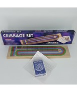 Cribbage Board Set 3 Tracks With Pegs Playing Cards No. 601 15 Inch Sealed - £9.87 GBP