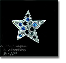 Signed Eisenberg Ice Star Shaped Patriotic Pin (#J1128) - £21.97 GBP