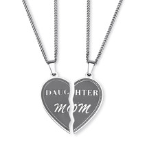 PalmBeach Jewelry Stainless Steel Daughter Mom Breakaway Pendant Necklaces 18&quot; - £38.21 GBP