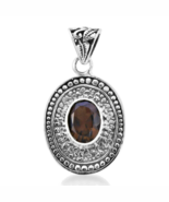 Pendant Smoky Quartz Oval  925 Silver 1.70 CARATS  genuine gemstone - $302.61 MXN
