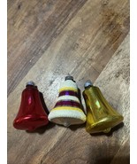 3 Vintage Shiny Brite Bell Shaped Mercury Glass Christmas Ornaments - $689.34 MXN