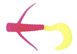 Fin Commander Curly Critter Fish Bait, Pink and Chartreuse, Pack of 6 - $4.49